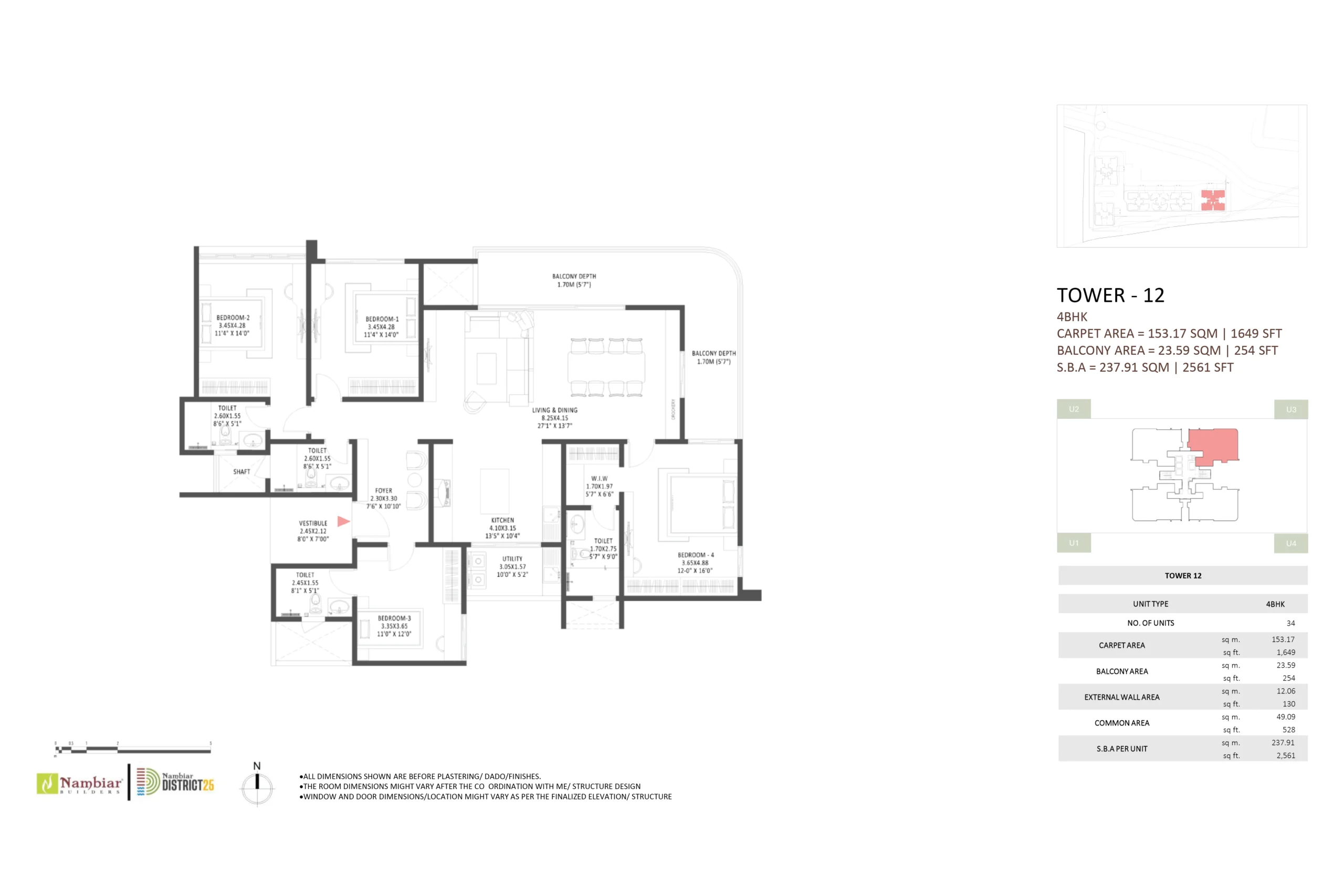 Nambiar District 25 4 BHK Floor Plan